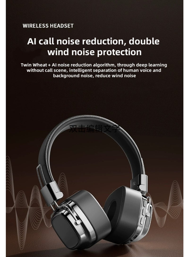 CR8 Wireless Bluetooth Headset - 2025 On-Ear & Over-Ear Headphones with Microphone, Bluetooth 5.3, Foldable DJ Stereo Sound, Gaming & Sports Compatible ( Black) - Image 3