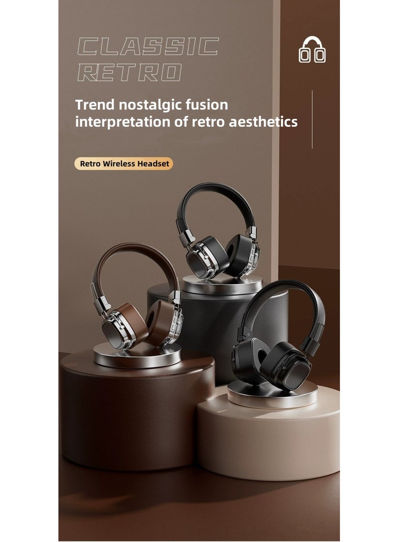 CR8 Wireless Bluetooth Headset - 2025 On-Ear & Over-Ear Headphones with Microphone, Bluetooth 5.3, Foldable DJ Stereo Sound, Gaming & Sports Compatible ( Black) - Image 5