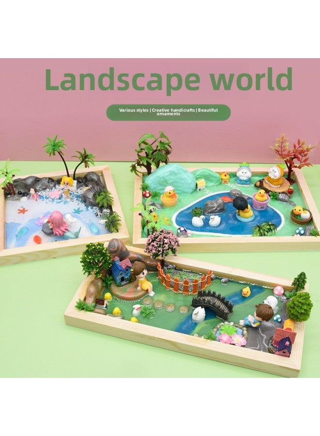 Landscape Big World DIY Micro Scene Crystal Glue Children's Toys Handmade DIY Material Bag Creative Making Toys-Color:Mini Clay Craftsman-spring Xiao - Image 2