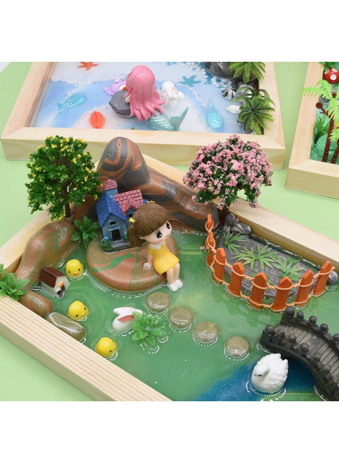 Landscape Big World DIY Micro Scene Crystal Glue Children's Toys Handmade DIY Material Bag Creative Making Toys-Color:Mini Clay Craftsman-spring Xiao - Image 3