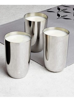 BLACKSTONE Set of 2 Stainless Steel Cup Dolphine Glass for Drinking Water Lassi and Juice 350ml  - Image 3