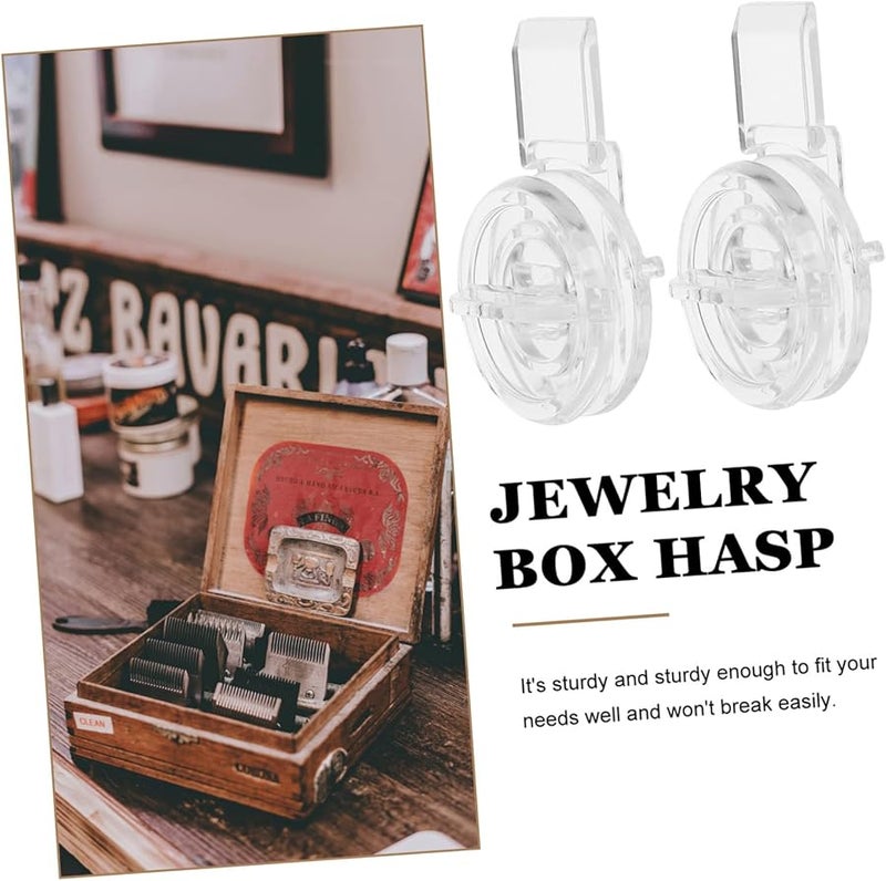 VILLCASE 25 قطعة صندوق مجوهرات أكريليك شفاف مع قفل مزلاج خشبي ومشابك 1.5 × 3 × 3 سم - Image 5
