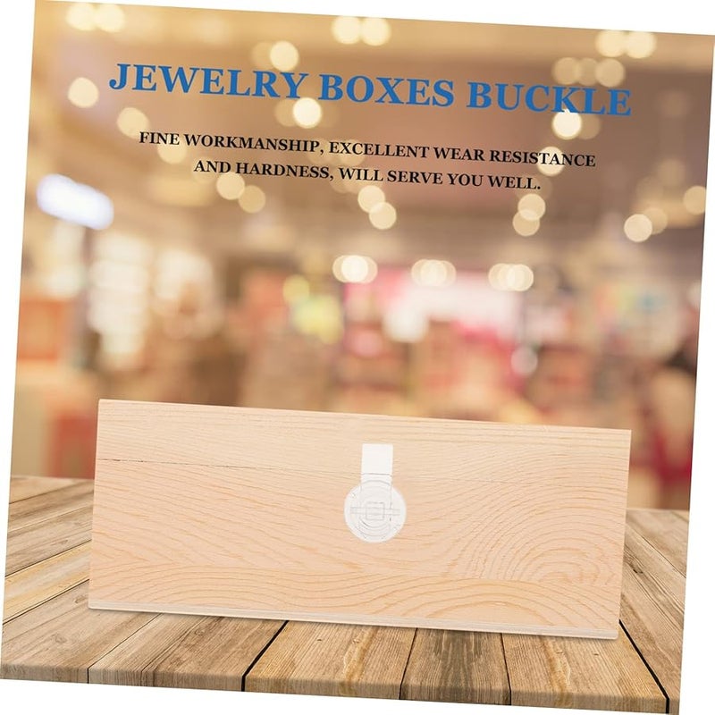 VILLCASE 25 قطعة صندوق مجوهرات أكريليك شفاف مع قفل مزلاج خشبي ومشابك 1.5 × 3 × 3 سم - Image 3