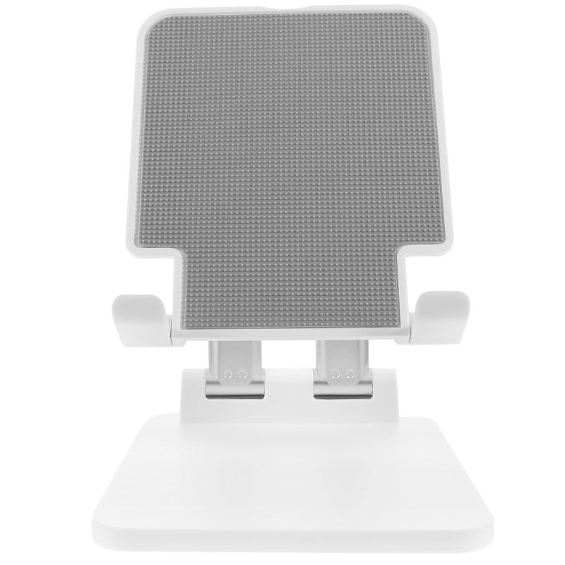 Universal Adjustable Aluminum Tablet Stand Dual Joint Rotation Portable Foldable Holder Pearl White - Image 2