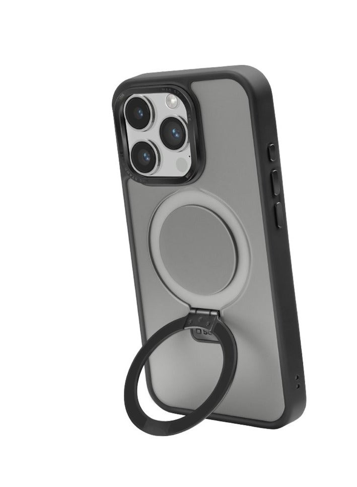 SBS  iPhone 15 Pro MagSafe-compatible cover with metal details and a ring/stand function - Image 1