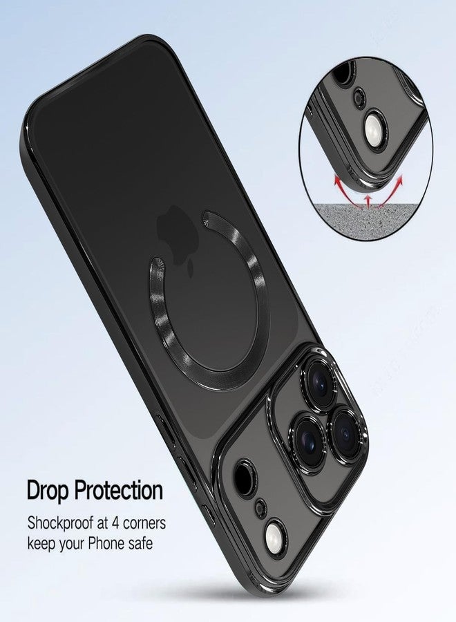 OOK Magnetic Case Made for iPhone 17 Pro Max 6.9 Inch [Compatible with MagSafe] Soft TPU Anti-Scratch Shockproof Protective Phone Cover Slim Clear Case for Women Men - Black - Image 5