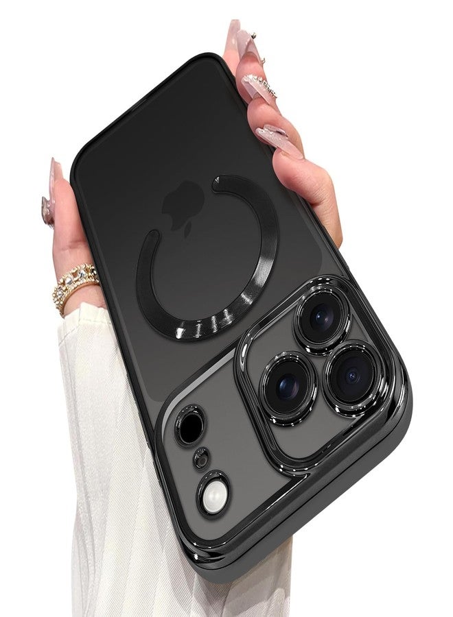 OOK Magnetic Case Made for iPhone 17 Pro Max 6.9 Inch [Compatible with MagSafe] Soft TPU Anti-Scratch Shockproof Protective Phone Cover Slim Clear Case for Women Men - Black - Image 1