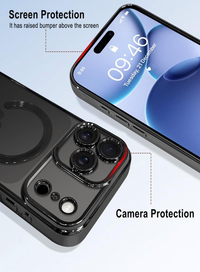 OOK Magnetic Case Made for iPhone 17 Pro Max 6.9 Inch [Compatible with MagSafe] Soft TPU Anti-Scratch Shockproof Protective Phone Cover Slim Clear Case for Women Men - Black - Image 3