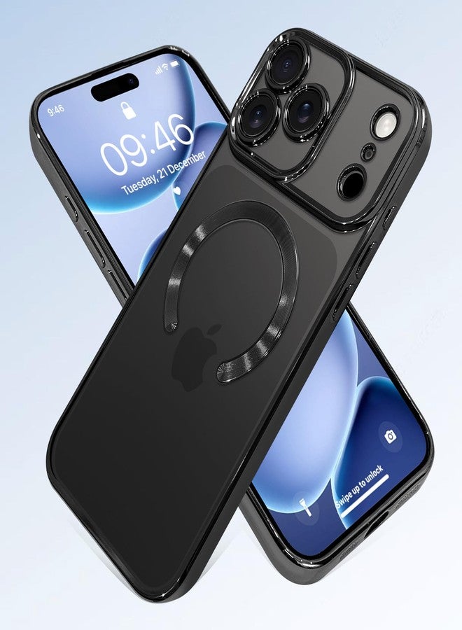 OOK Magnetic Case Made for iPhone 17 Pro Max 6.9 Inch [Compatible with MagSafe] Soft TPU Anti-Scratch Shockproof Protective Phone Cover Slim Clear Case for Women Men - Black - Image 4