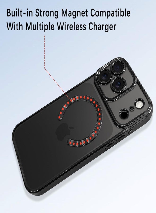 OOK Magnetic Case Made for iPhone 17 Pro Max 6.9 Inch [Compatible with MagSafe] Soft TPU Anti-Scratch Shockproof Protective Phone Cover Slim Clear Case for Women Men - Black - Image 2