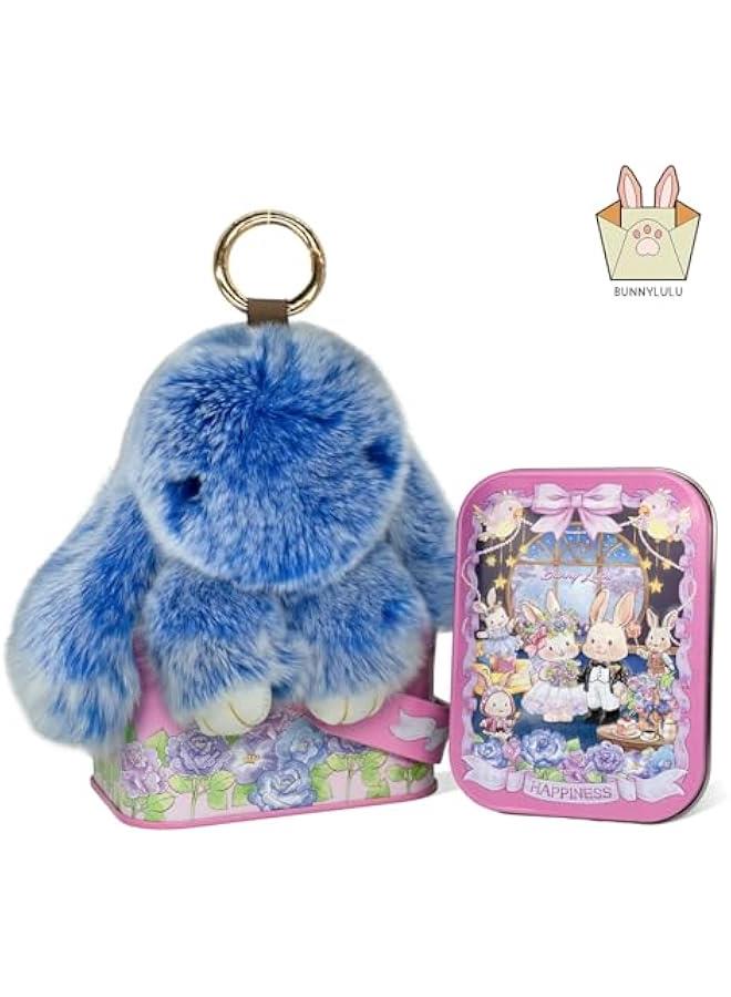 Arabest Bunnylulu Keychain with Tin,Original Bunnylulu,Handmade Soft Bunny PomPom Keychain, Bunny Cute Plush Key chain,Holiday Gift - Image 2