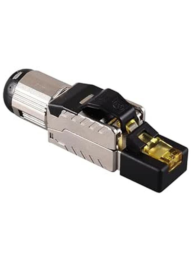 Cat8 Shielded RJ45 Pass Through Ethernet Connector Plug Tool Free Crimp LAN Coupler - Image 1