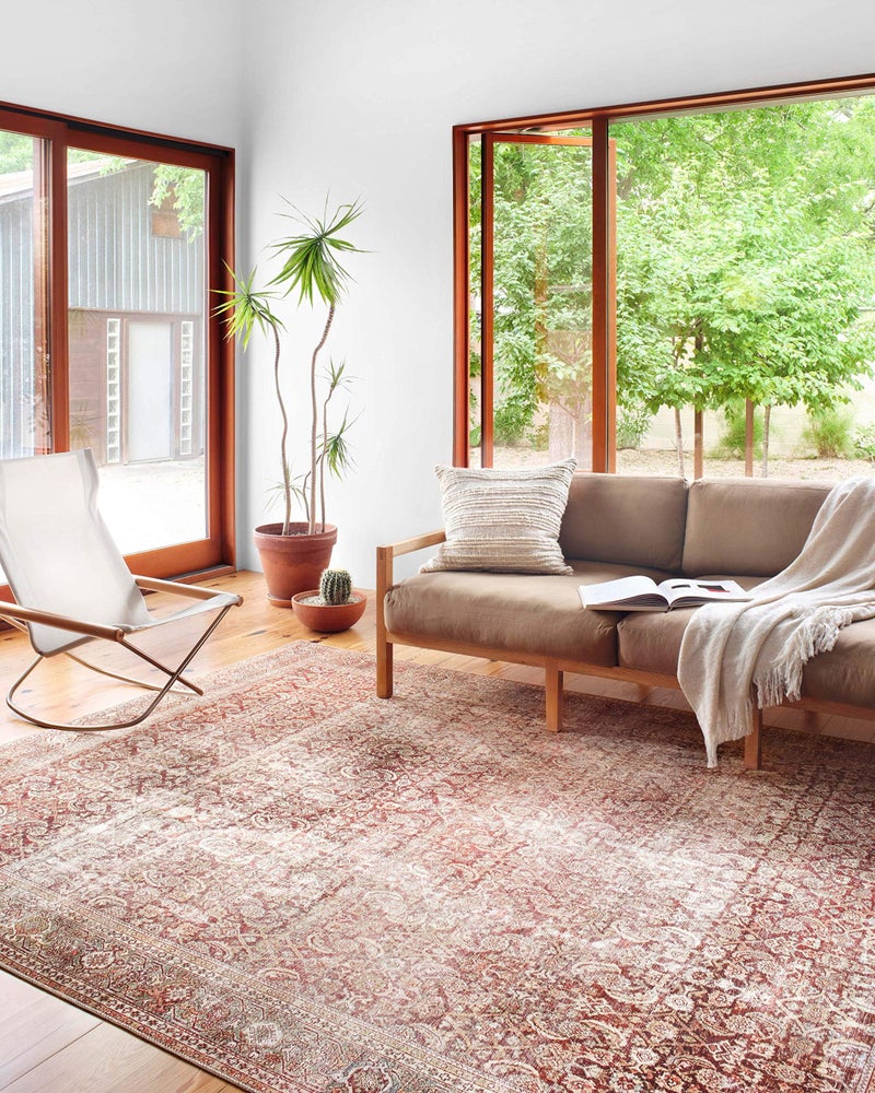 Loloi Layla Collection LAY11 CinnamonSage 20 x 50 13 Thick Accent Rug Soft Durable Vintage Inspired Distressed Low Pile NonShedding Easy Clean Printed Living Room Rug
