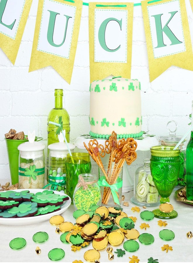 MARFOREVER 240 Pcs St. Patrick's Day Decorations, 80 Gold Coins 50 Gem 110 Sponge Shamrocks, St. Patrick's Day Coins for Table Centerpieces, Party Favors, Classroom Activities - Image 4