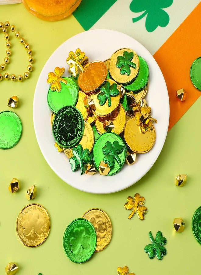 MARFOREVER 240 Pcs St. Patrick's Day Decorations, 80 Gold Coins 50 Gem 110 Sponge Shamrocks, St. Patrick's Day Coins for Table Centerpieces, Party Favors, Classroom Activities - Image 3