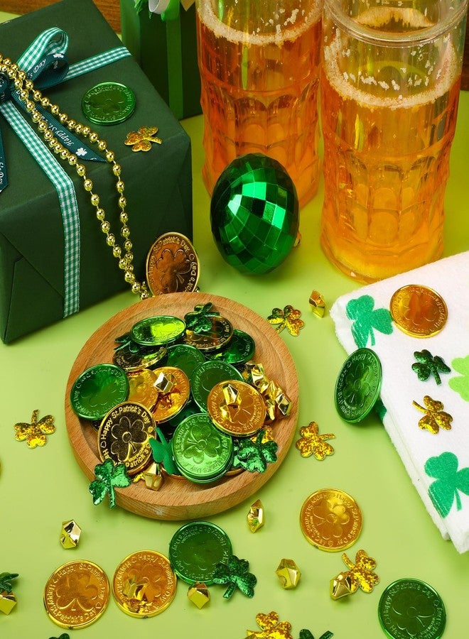 MARFOREVER 240 Pcs St. Patrick's Day Decorations, 80 Gold Coins 50 Gem 110 Sponge Shamrocks, St. Patrick's Day Coins for Table Centerpieces, Party Favors, Classroom Activities - Image 5