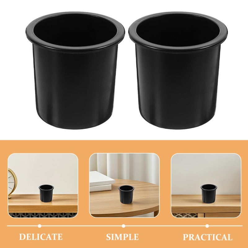 2 Pack Universal Cup Holder Insert For Car Sofa Recliner RV Black Anti Collision - Image 4