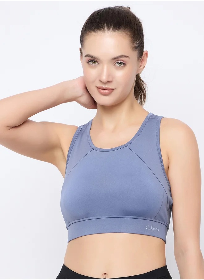 Clovia Medium Impact Padded Racerback Sports Bra