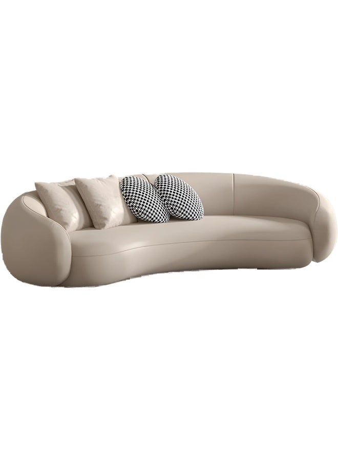 Comfynest Comfynest 25.6 H Contemporary Faux Leather Curved Sofa For Living Room  - Image 1