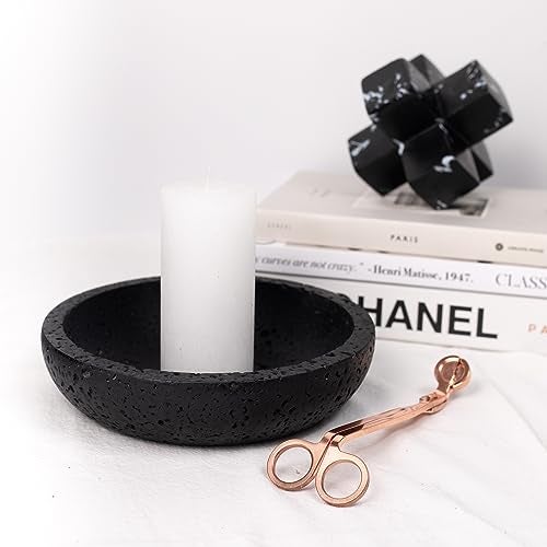 Shelf & Nook Travertine Decorative Bowls for Home Decor. Key Bowl for Entryway Table in a Choice of 5 Colors (Black, Small) - Image 1