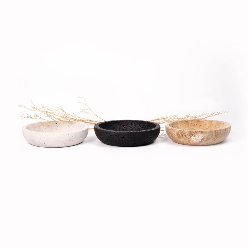 Shelf & Nook Travertine Decorative Bowls for Home Decor. Key Bowl for Entryway Table in a Choice of 5 Colors (Black, Small) - Image 4