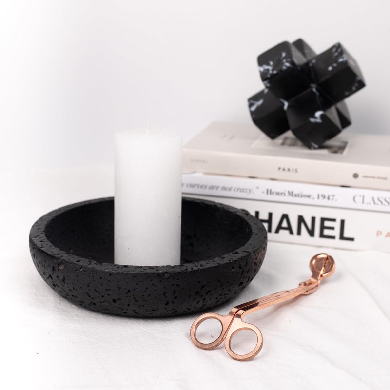 Shelf & Nook Travertine Decorative Bowls for Home Decor. Key Bowl for Entryway Table in a Choice of 5 Colors (Black, Small) - Image 5