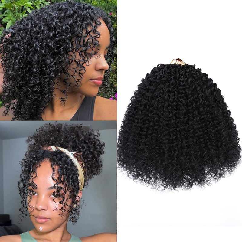 Beverlee Kinky Curly Micro Twist Crochet Hair - 8 Inch, 8 Packs, Synthetic Wavy Pre-Looped for Black Women - Image 1