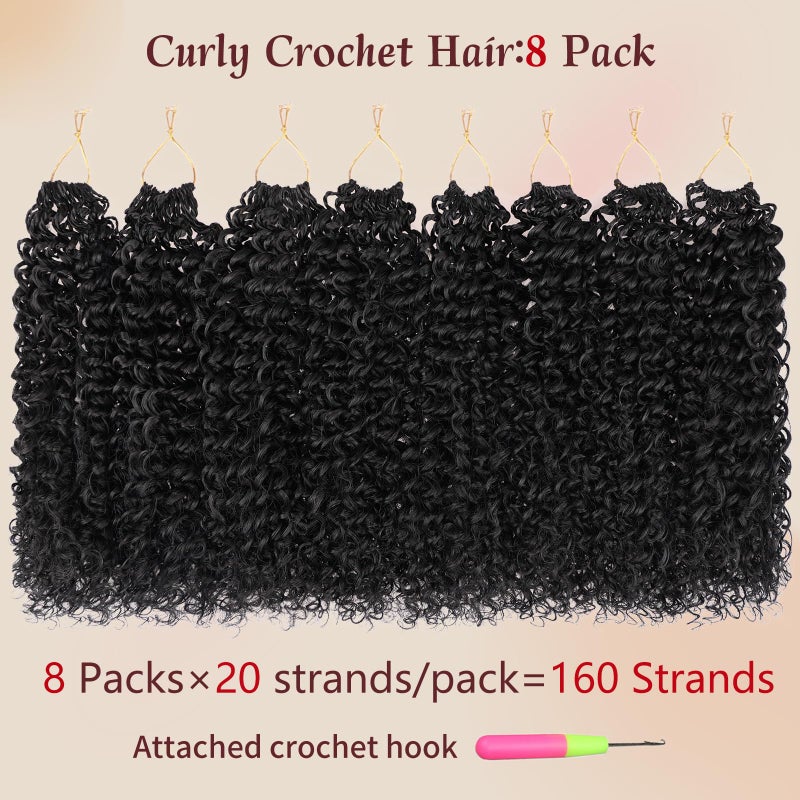 Beverlee Kinky Curly Micro Twist Crochet Hair - 8 Inch, 8 Packs, Synthetic Wavy Pre-Looped for Black Women - Image 4