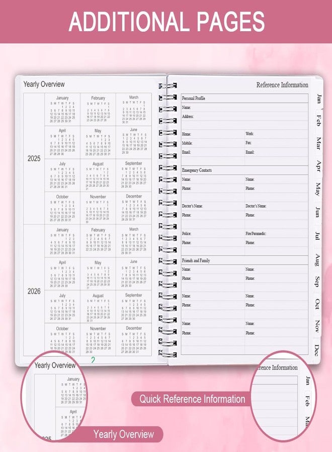 Cheericome Planner 2026, Monthly Planner Runs January 2026 to December 2026, Calendar Planner with Sturdy PP Cover, Weekly Planner 2026, Laminated Tabs, Twin Wire Binding, Elastic Bond, A5 Monthly Planners 2026 - Image 4