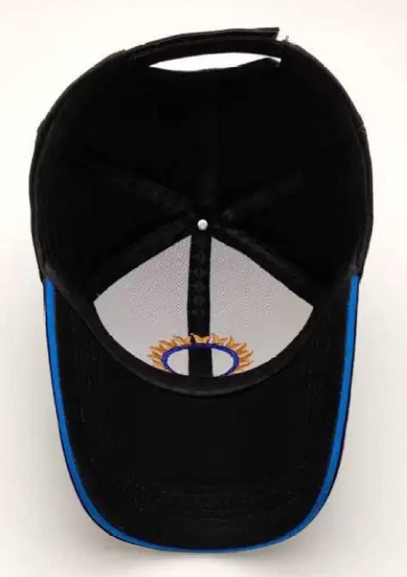 capiteum Solid Baseball Casual Sports Adjustable Cotton Indian Cricket Caps for Men/Women (Black) - Image 3