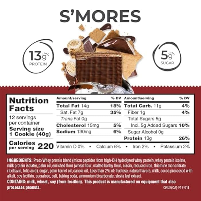 Power Crunch Protein Wafer Bars, High Protein Snacks with Delicious Taste, S'Mores, 1.4 Ounce (12 Count) - Image 3