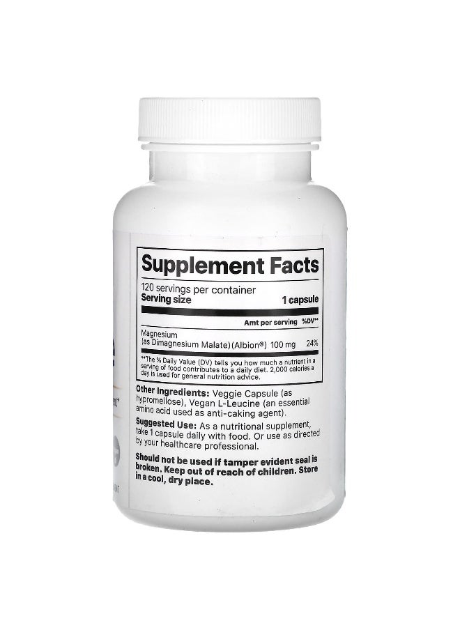 Jigsaw Health Jigsaw Health, MagPure Malate, 100 mg, 120 Capsules  - Image 2