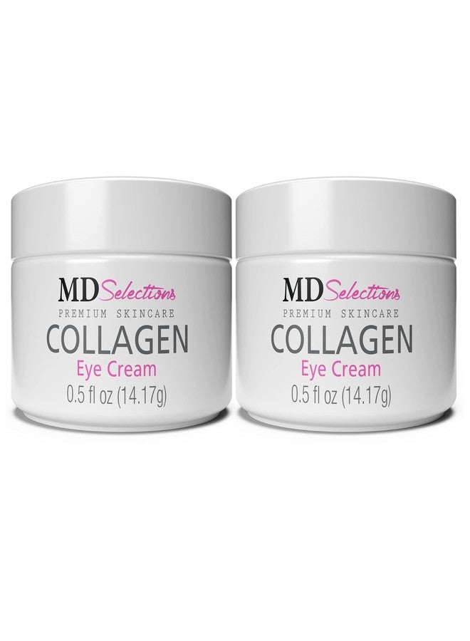 MD Selections Collagen Eye Cream with Hyaluronic Acid, Under Eye Cream for Puffiness, Under Eye Bags, Hydrating Under Eye Cream, Eye Skin Care, 0.5+0.5 Fl Oz (Pack of 2) - Image 1