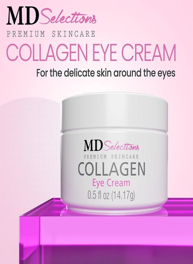 MD Selections Collagen Eye Cream with Hyaluronic Acid, Under Eye Cream for Puffiness, Under Eye Bags, Hydrating Under Eye Cream, Eye Skin Care, 0.5+0.5 Fl Oz (Pack of 2) - Image 2