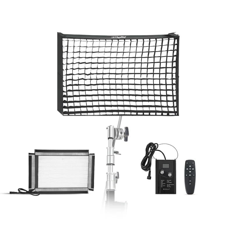 Digitek (DFFL 4060) 150W Bi-Color Flexible Fabric LED Light with Remote, 2700K-6500K, 13500Lux, RA 95+, 384 LEDs, 120° Beam Angle, Metal Frame, Diffuser and Honeycomb Grid, for Photo & Videography - Image 1