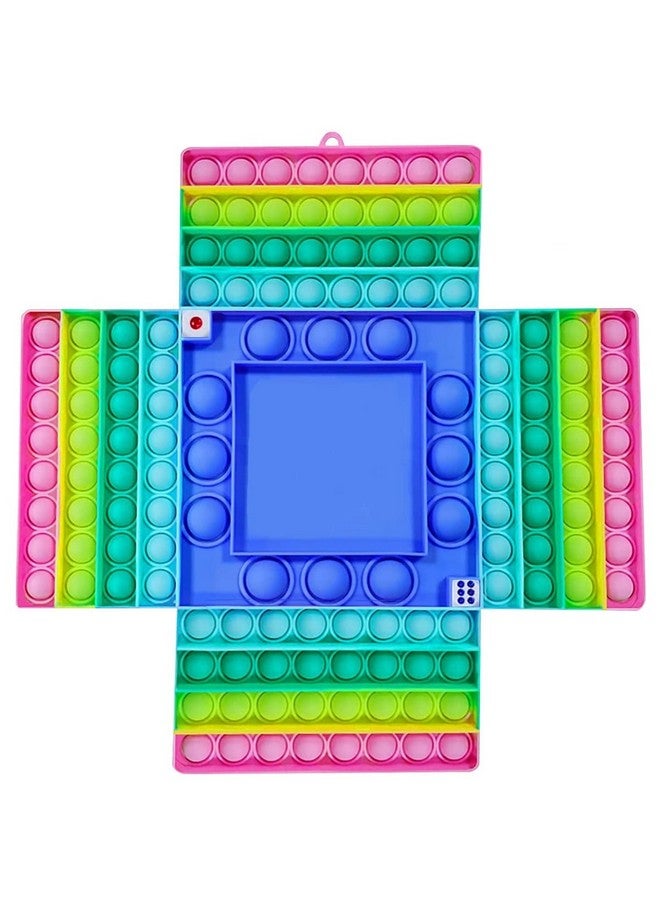 FunBlast Jumbo Pop Bubble Fidget Toys, Ludo Game Kids Toy Pop it Toys Set for 4 Players, Silicone Fidget Pop It (Multicolor) (4 Player Jumbo Pop it) - Image 1