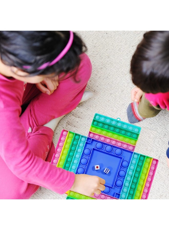 FunBlast Jumbo Pop Bubble Fidget Toys, Ludo Game Kids Toy Pop it Toys Set for 4 Players, Silicone Fidget Pop It (Multicolor) (4 Player Jumbo Pop it) - Image 2