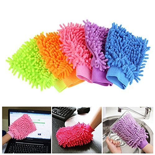 Mayatra's Microfiber Double Sided Dusting Cleaning Glove for Home Office Kitchen Hotel, Free Size, Multicolour - Pack of 20 - Image 3