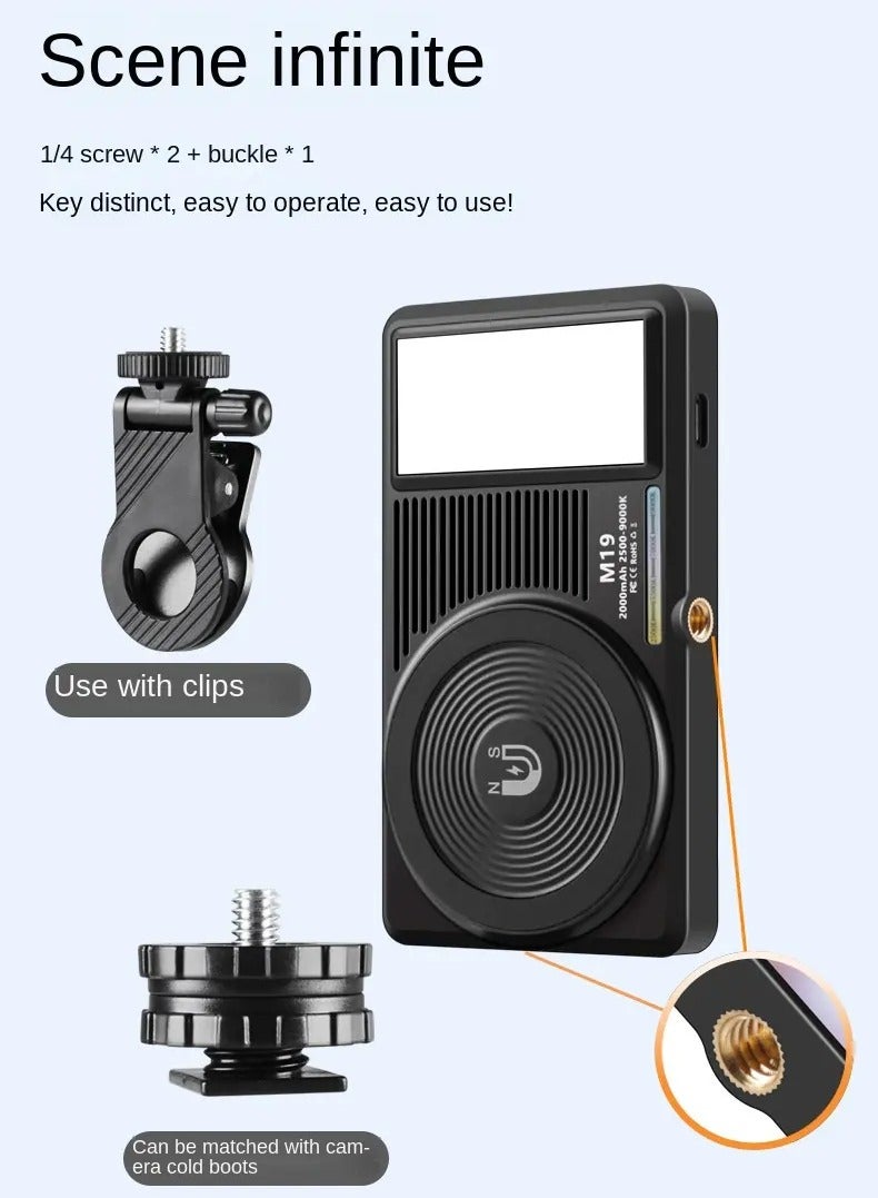 M19 Dimmable Magnet Smartphone Two-Sided Selfie Light 2000mAh Fill Light Portable Clip - Image 5