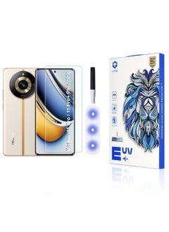 ليتو Lito Realme 10 Pro Plus 5G/Realme 11 Pro Plus 5G واقي شاشة من الزجاج المقوى بالغراء السائل بالأشعة فوق البنفسجية مع تغطية من الحافة إلى الحافة 