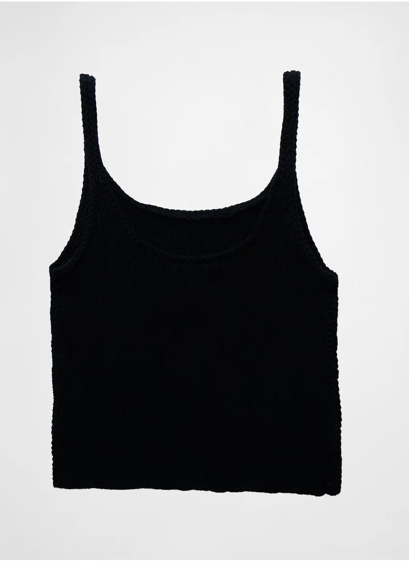 American Eagle AE Cropped Crochet Tank Top