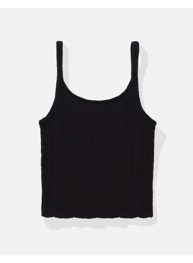 American Eagle AE Cropped Crochet Tank Top  - Image 3