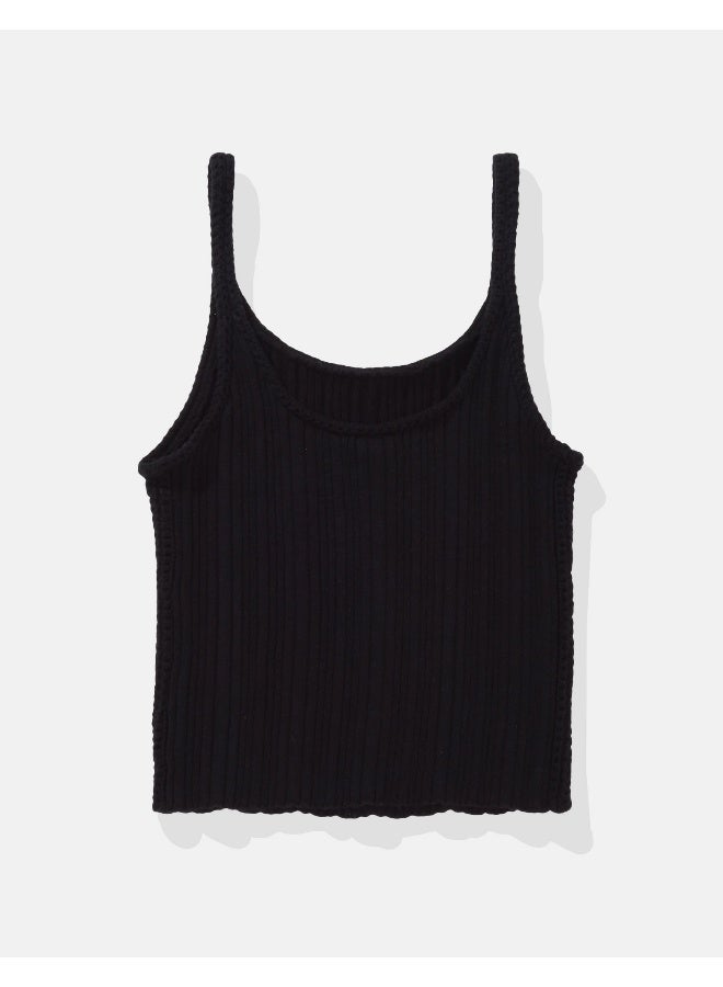 American Eagle AE Cropped Crochet Tank Top  - Image 4