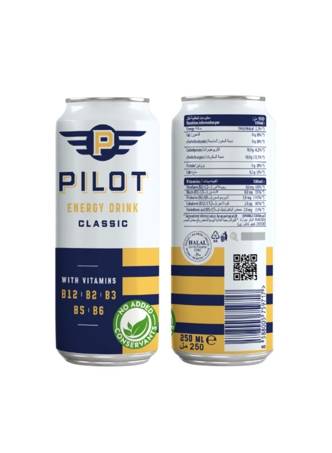 PILOT Energy Drink Energy Drink – Classic 250 ml Pack of 4 Cans - Image 4