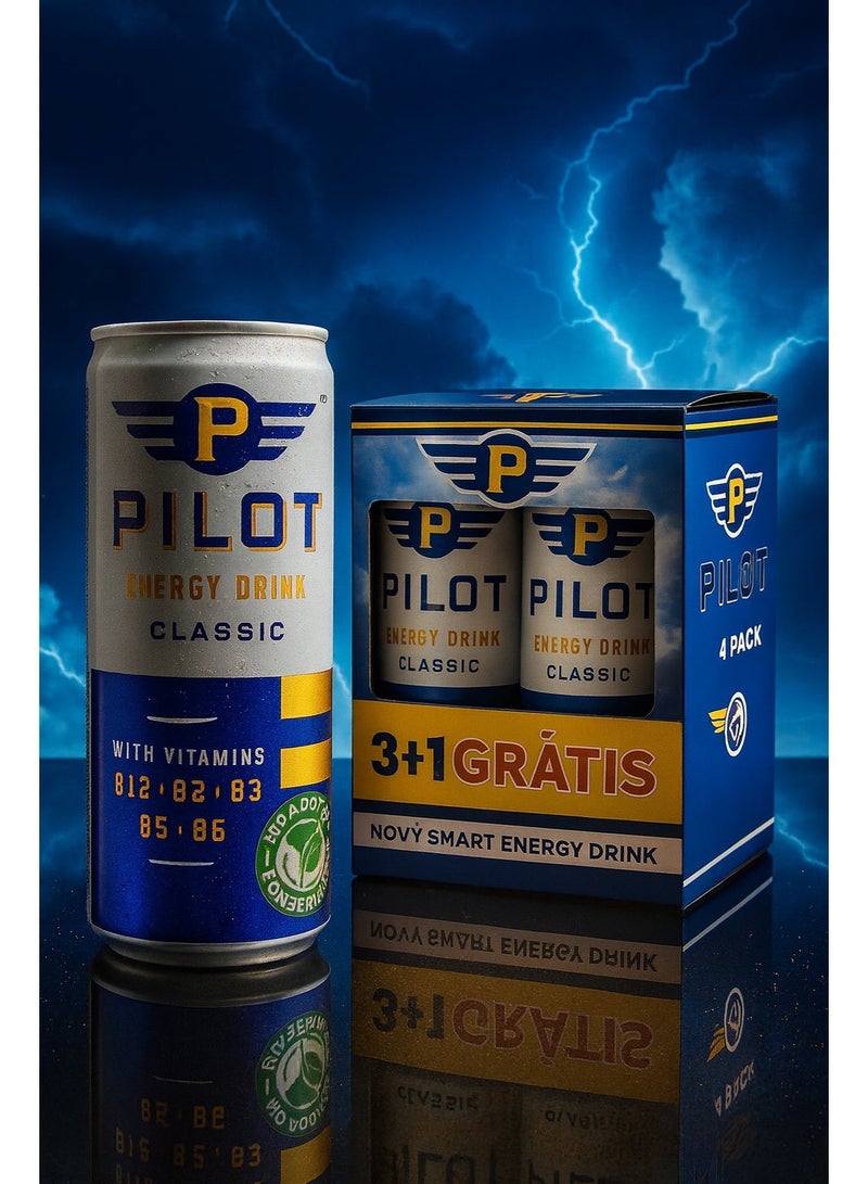 PILOT Energy Drink Energy Drink – Classic 250 ml Pack of 4 Cans - Image 2