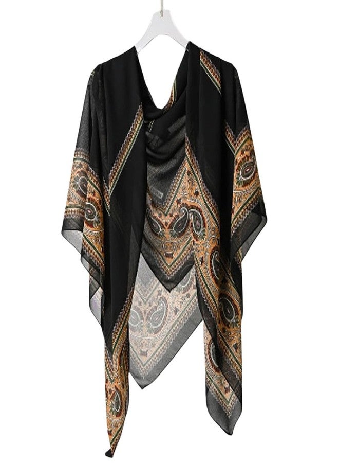 كي-اليوون وشاح مربع كبير من كي-إليون، 51 بوصة، وشاح رأس من الشيفون، أوشحة عصرية، عمامات، أوشحة لف الشعر H25-01 - Image 3