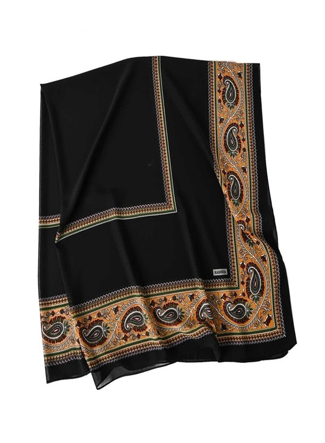 كي-اليوون وشاح مربع كبير من كي-إليون، 51 بوصة، وشاح رأس من الشيفون، أوشحة عصرية، عمامات، أوشحة لف الشعر H25-01 - Image 1