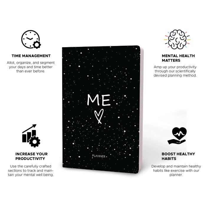 FACTOR NOTES Undated Planner: 12 Months Ultimate organizer | Monthly & Weekly Layouts | Schedule Appointments | Weekly Habit Trackers | Goal Setting | Free Stickers (ME) Black - Image 2