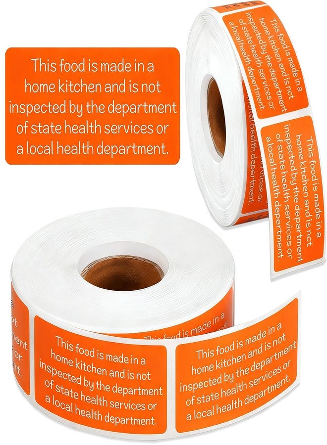 Weesdsio 500 Count Cottage Food Law Labels Stickers Made in a Home Kitchen 2x1 Inch Inspection Statement Thermal Printed Labels for Home Kitchen - Image 1