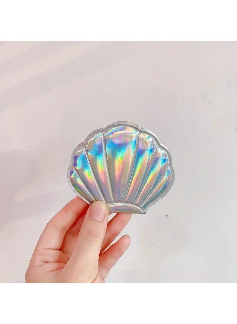 Goolsky Shell Glitter Bling Mirror Double-Sided Foldable Compact Makeup Mirror Fantasy Laser Color Makeup Accessories For Travel Women  - Image 1